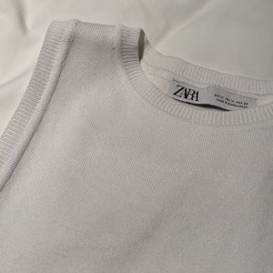 Zara White knit Crop top